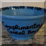 K19. Complimentary cereal bowl ”You're Charming!” by Lonnie Veasey. 4”h x 8”w - $12 